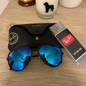 Ray-Ban Black and Blue Aviator Sunglasses